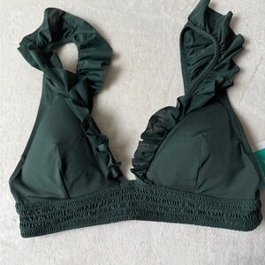 H&M Dark Green Bikini Top